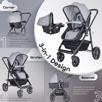 Moon -  Tres 3 In 1  Travel System  - Grey