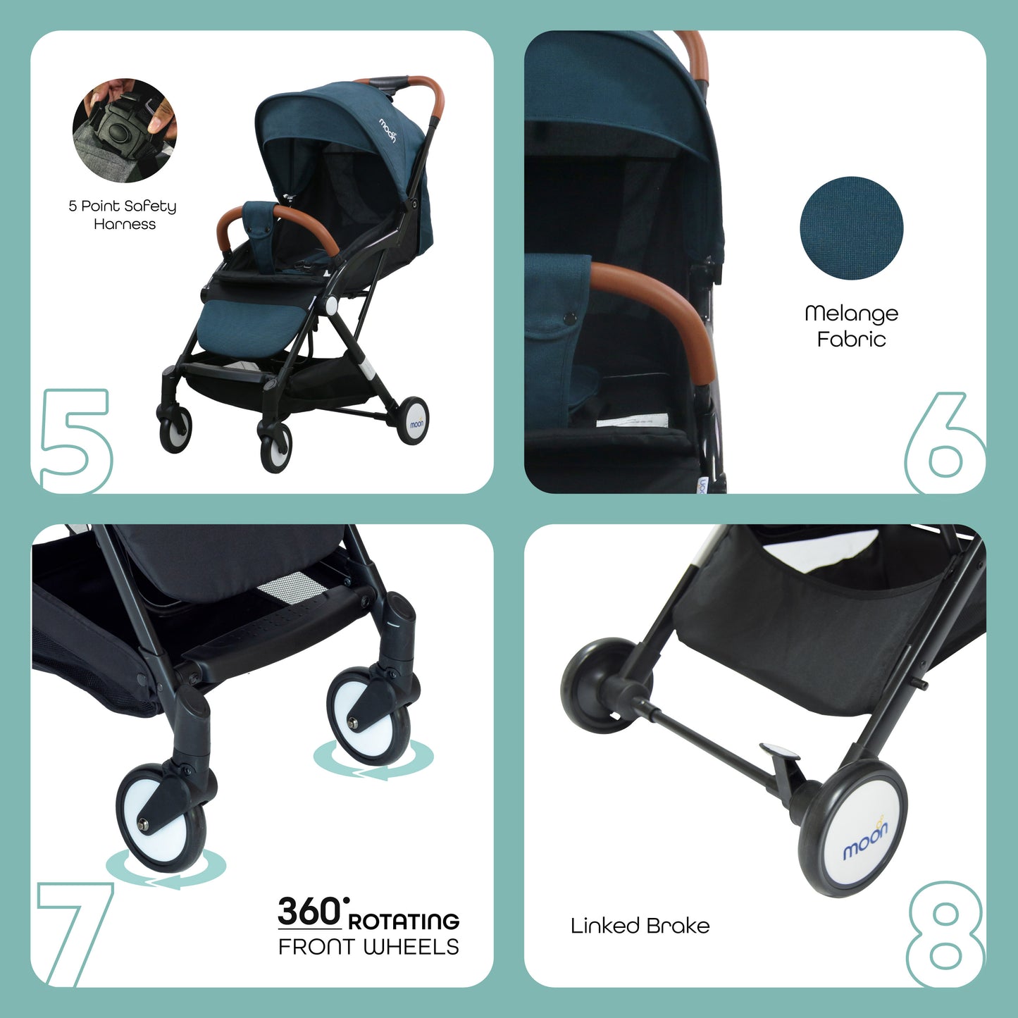 Moon - Ritzi - Cabin Stroller  - Blue