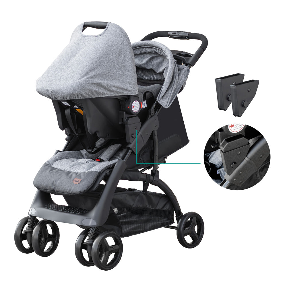 Moon -  Aria Baby Stroller 2-In-1 Travel System - Grey