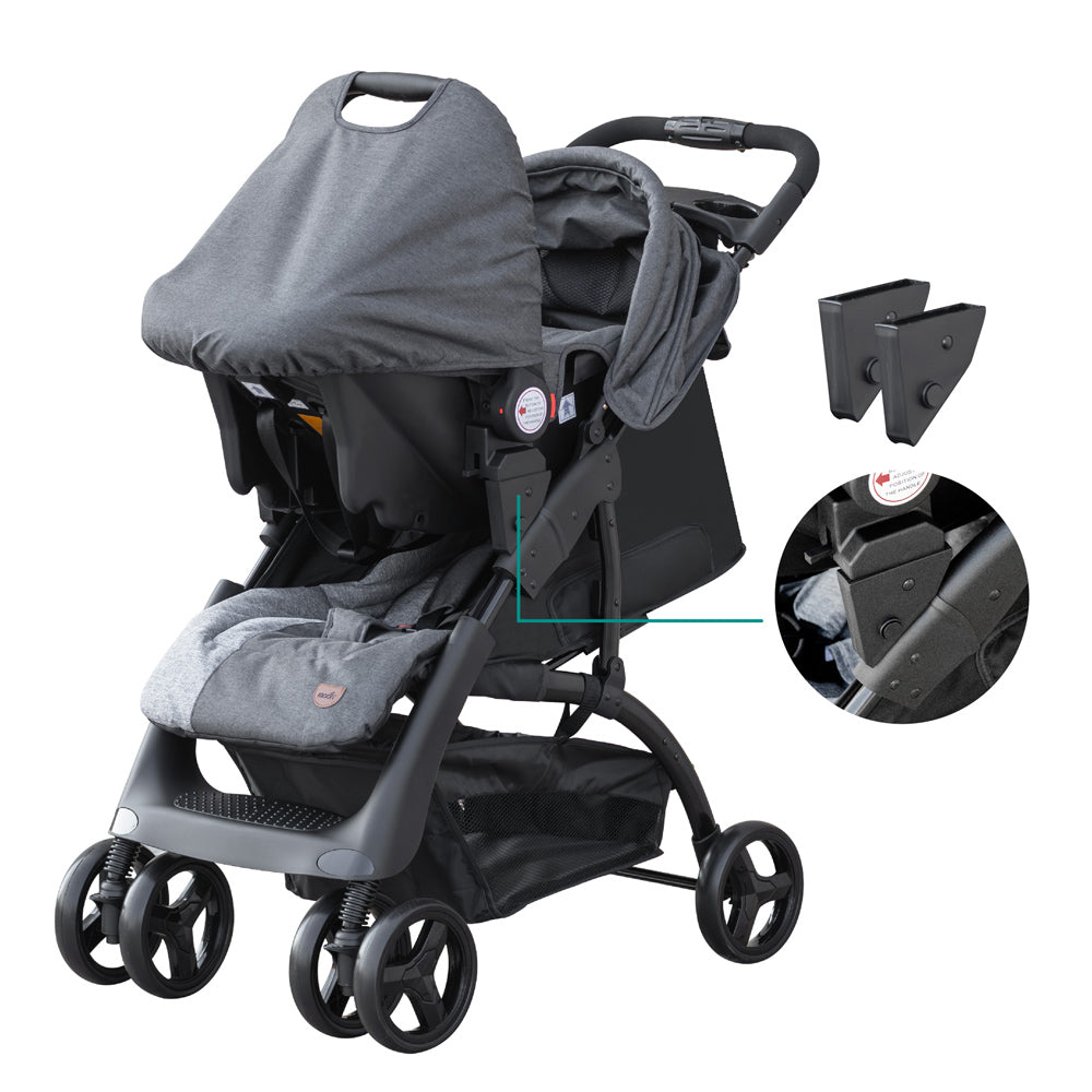 Moon -  Aria Baby Stroller 2-In-1 Travel System - Black