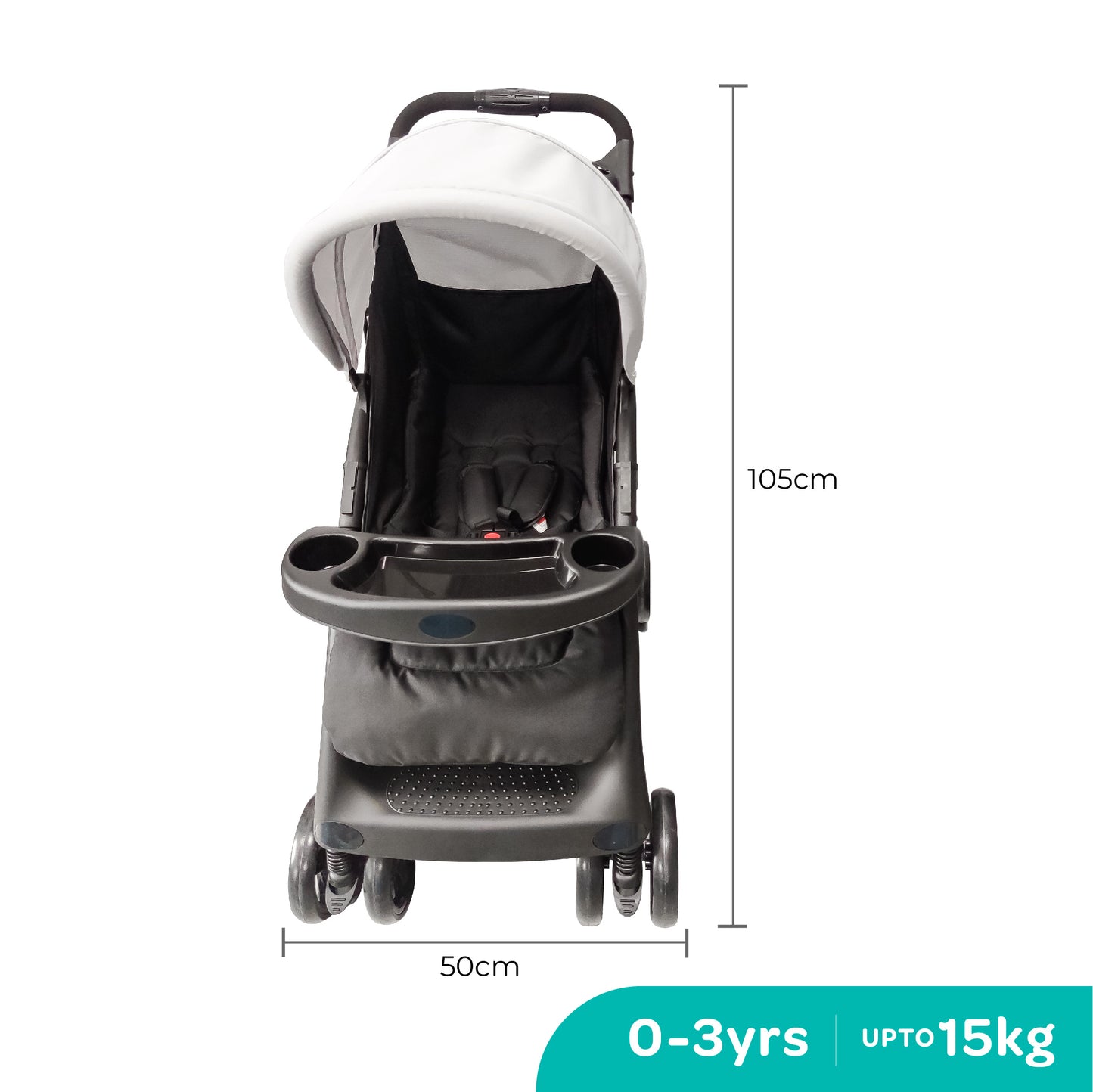 Moon -  Aria Baby Stroller Travel Gear - Grey