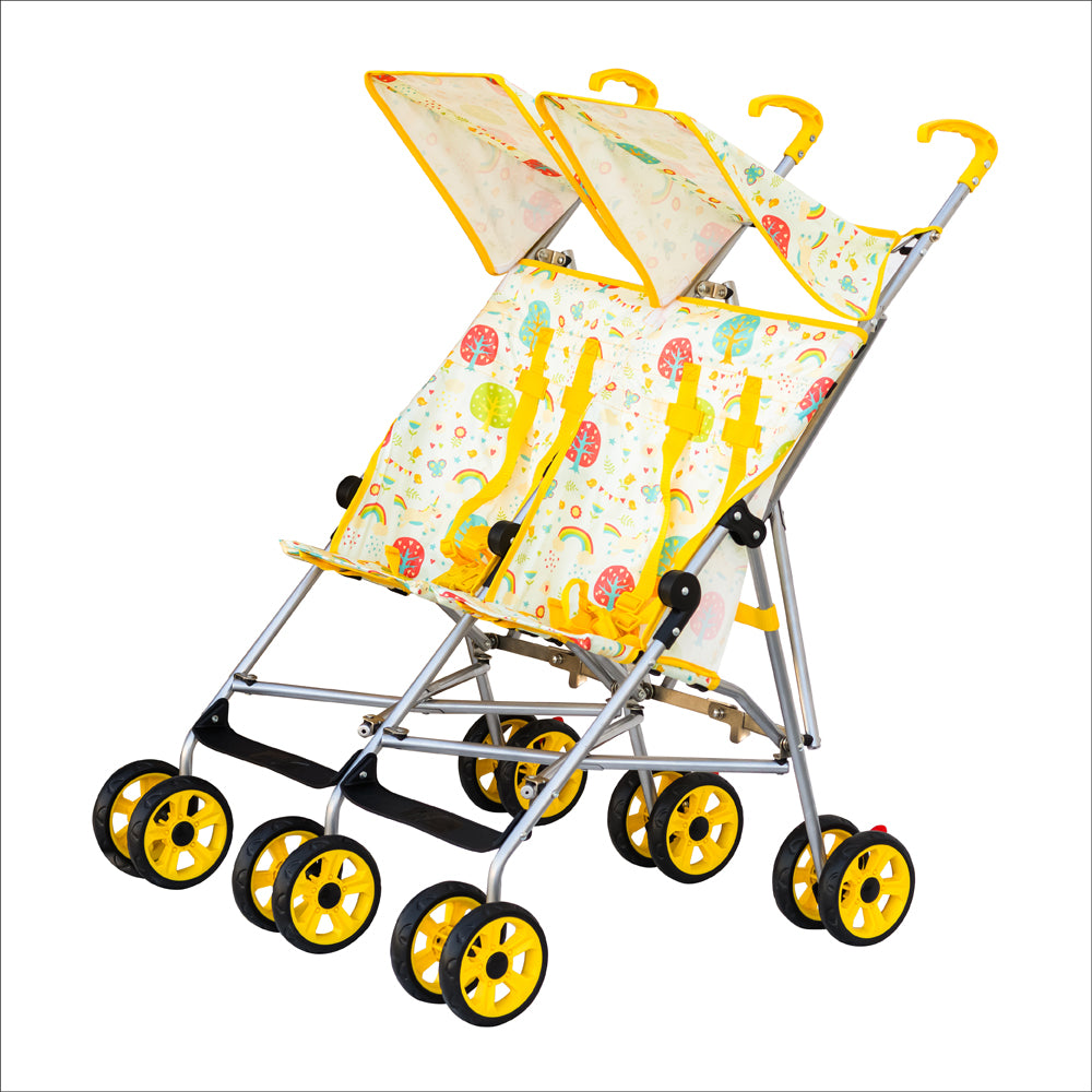 Moon - Jet Plus Twin Buggy Lightweight Travel Strollers - Yellow