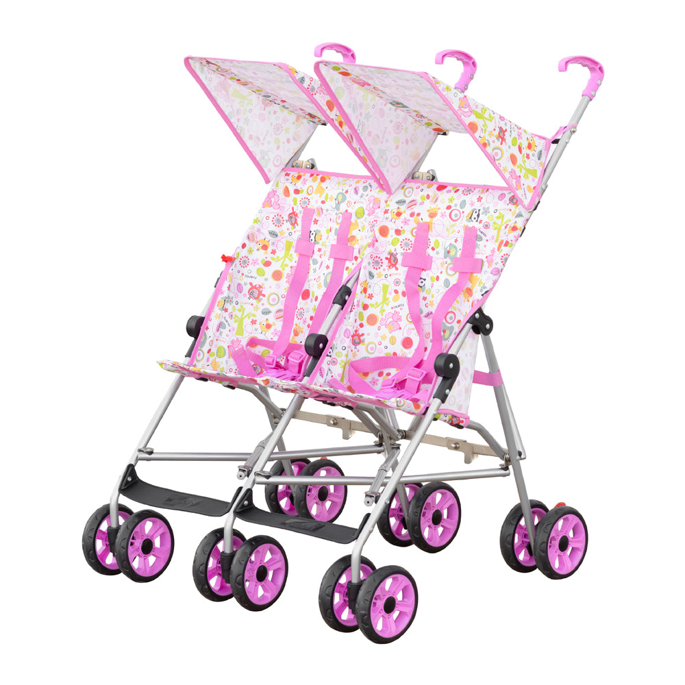 Moon - Jet Plus  Twin Buggy Lightweight Travel Stroller - Pink