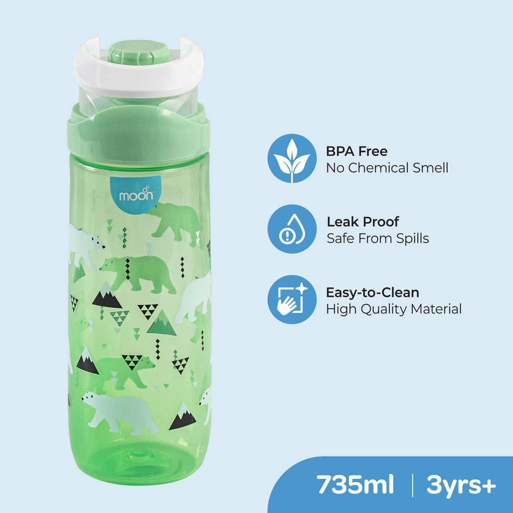 Moon -  Kids Water Bottle - Green