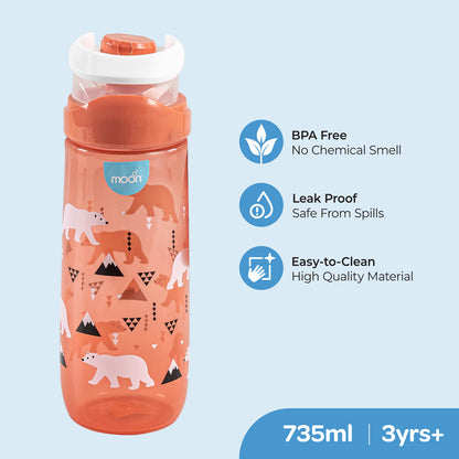 Moon -  Kids Water Bottle - Red