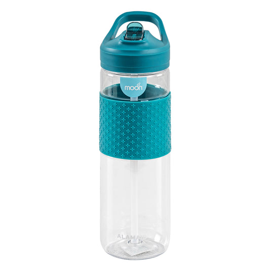 Moon -  Sipper Bottle With Silicone Sleeve - Blue