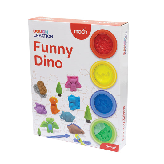 Moon -  Funny Dino Dough Creations Set Of 4  - Multicolour