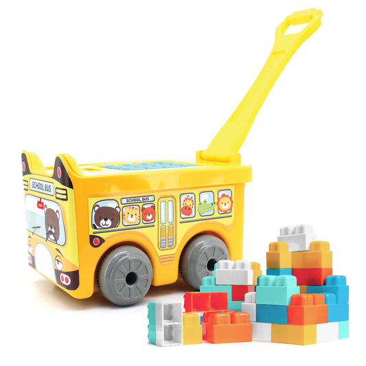 Moon -  Little Wagon Blocks Toys -30Pcs  - Multicolour