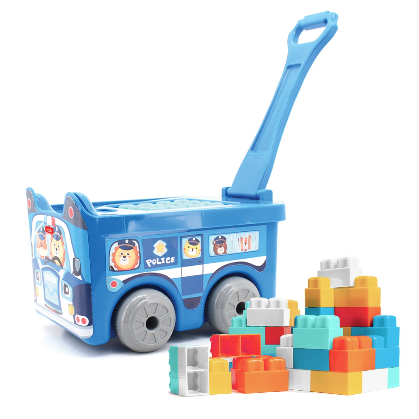 Moon -  Little Wagon Blocks Toys -30Pcs  - Multicolour