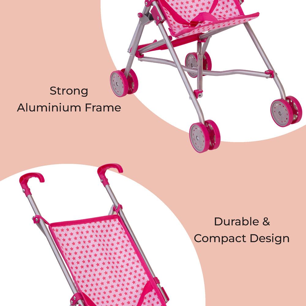 Moon -  Baby Doll Buggy Pretend To Play - Pink