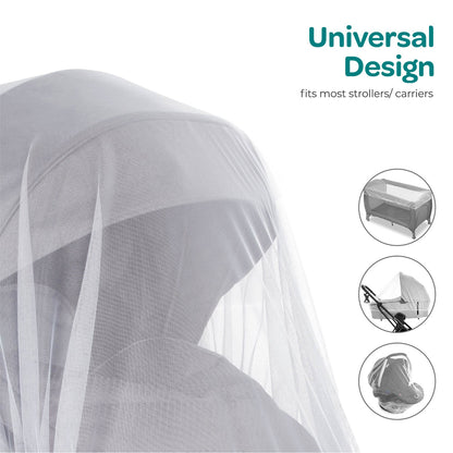 Moon -  Universal Stroller Mosquito Net, Breath - White