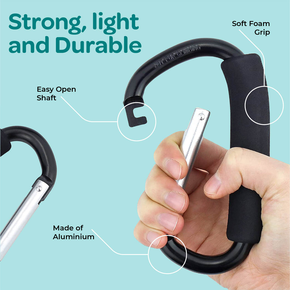 Moon -  Hands-Free Baby Stroller Hook - Durable - Black