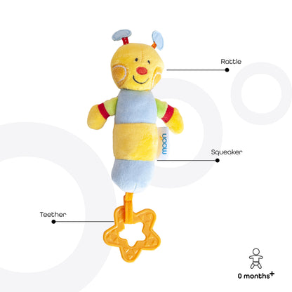 Moon -  Soft Rattle Toy - Bee - Multicolour