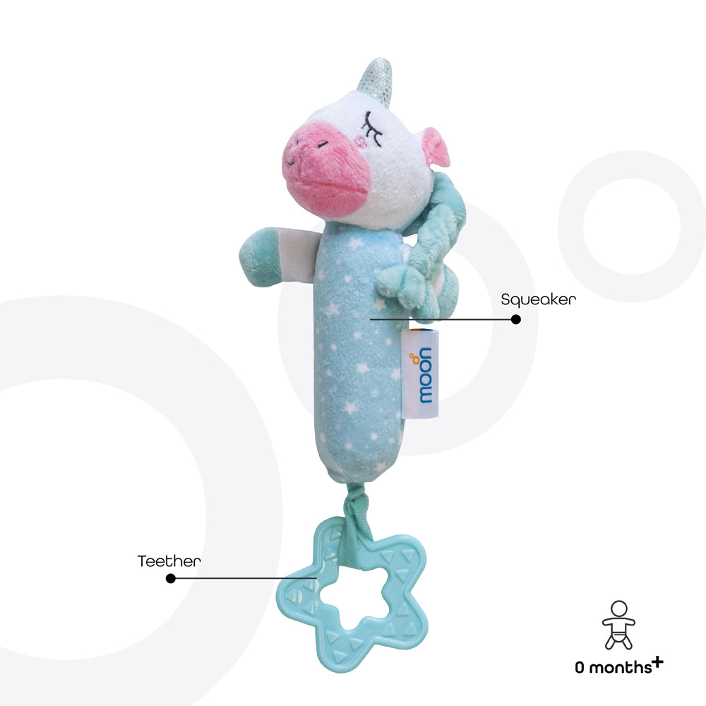 Moon -  Soft Rattle Toy - Unicorn - Multicolour