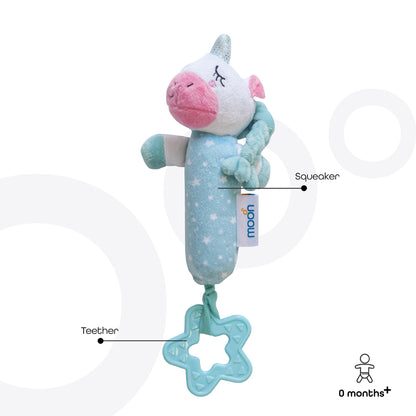 Moon -  Soft Rattle Toy - Unicorn - Multicolour