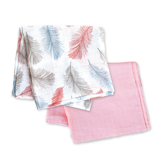 Moon -  Organic Muslin Wrap/ Swaddle - Pink