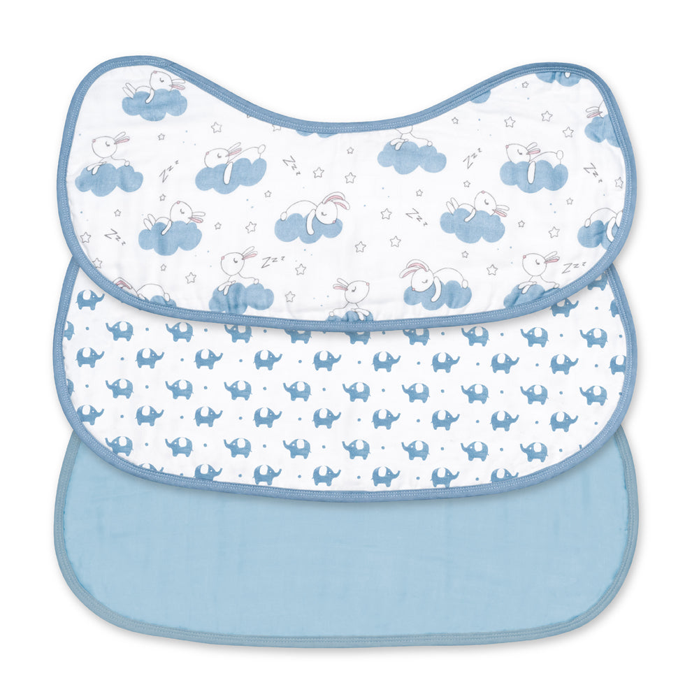 Moon -  Organic Burpy Cloth - Blue