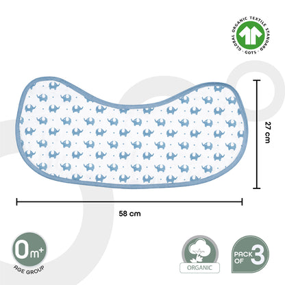 Moon -  Organic Burpy Cloth - Blue