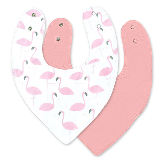 Moon -  Organic Bandana Bibs ( Pk -2) - Pink