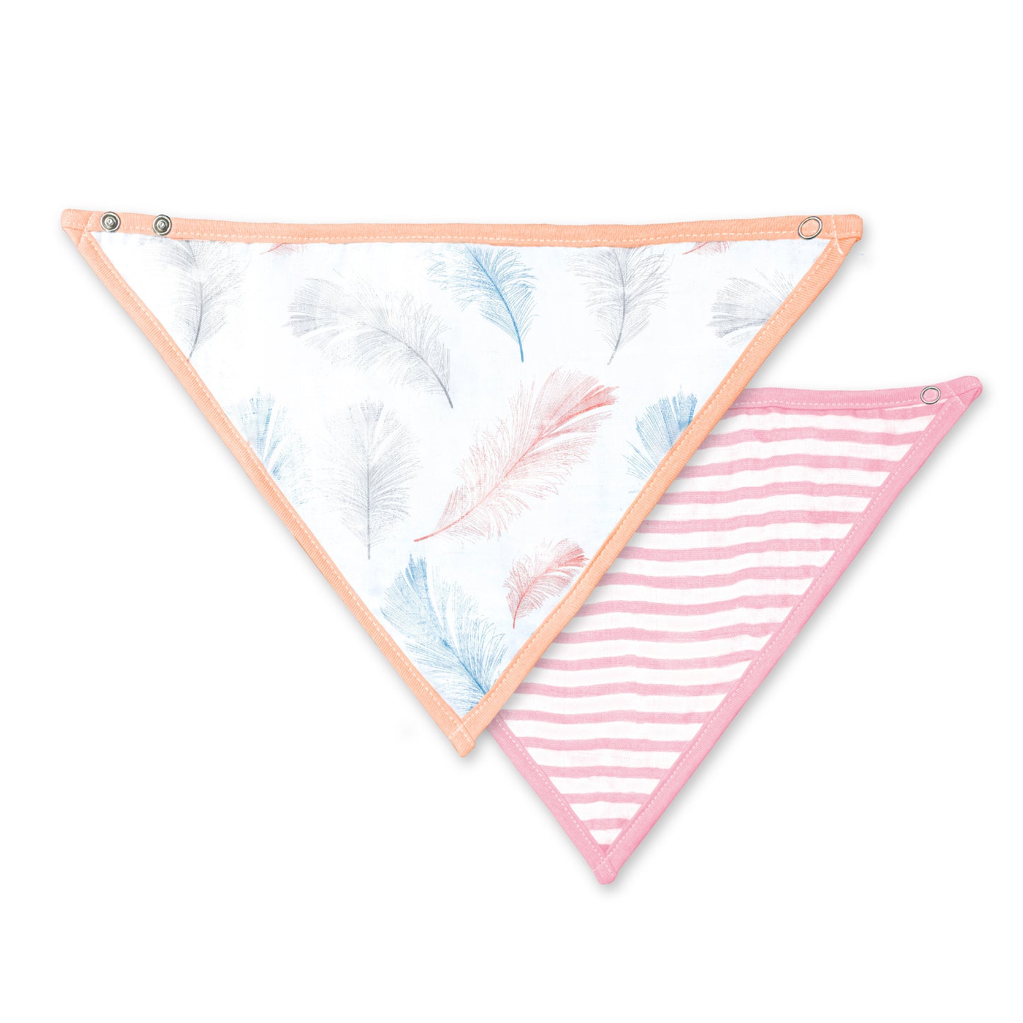 Moon -  Organic Muslin Bibs. ( Pk -2) - Pink