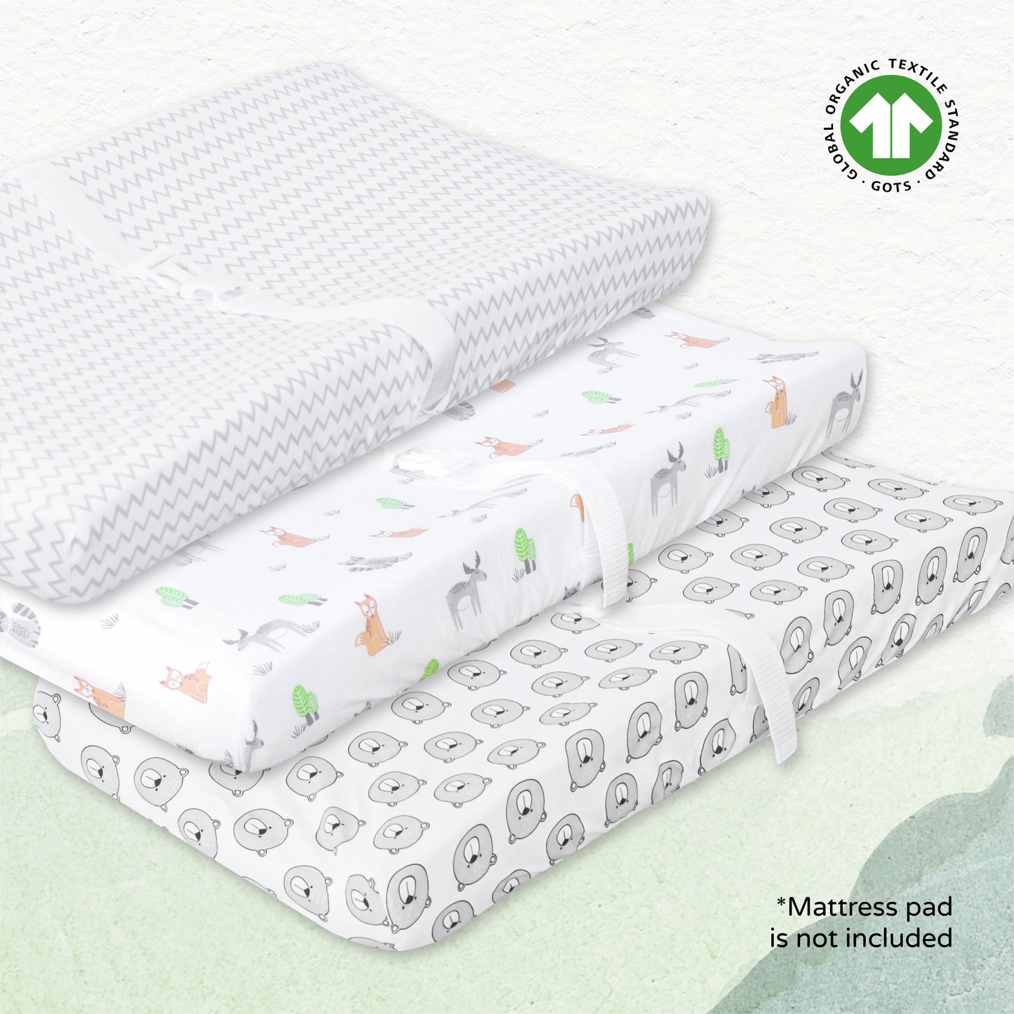 Moon -  Changing Pad Sheets 3 In 1 Pack - White