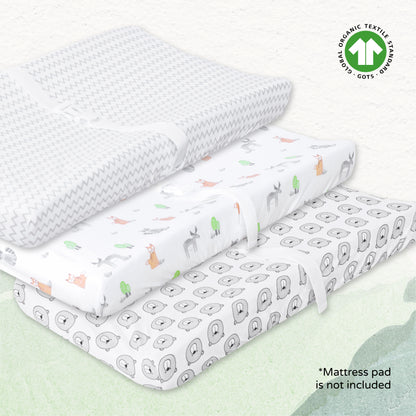 Moon -  Changing Pad Sheets 3 In 1 Pack - White