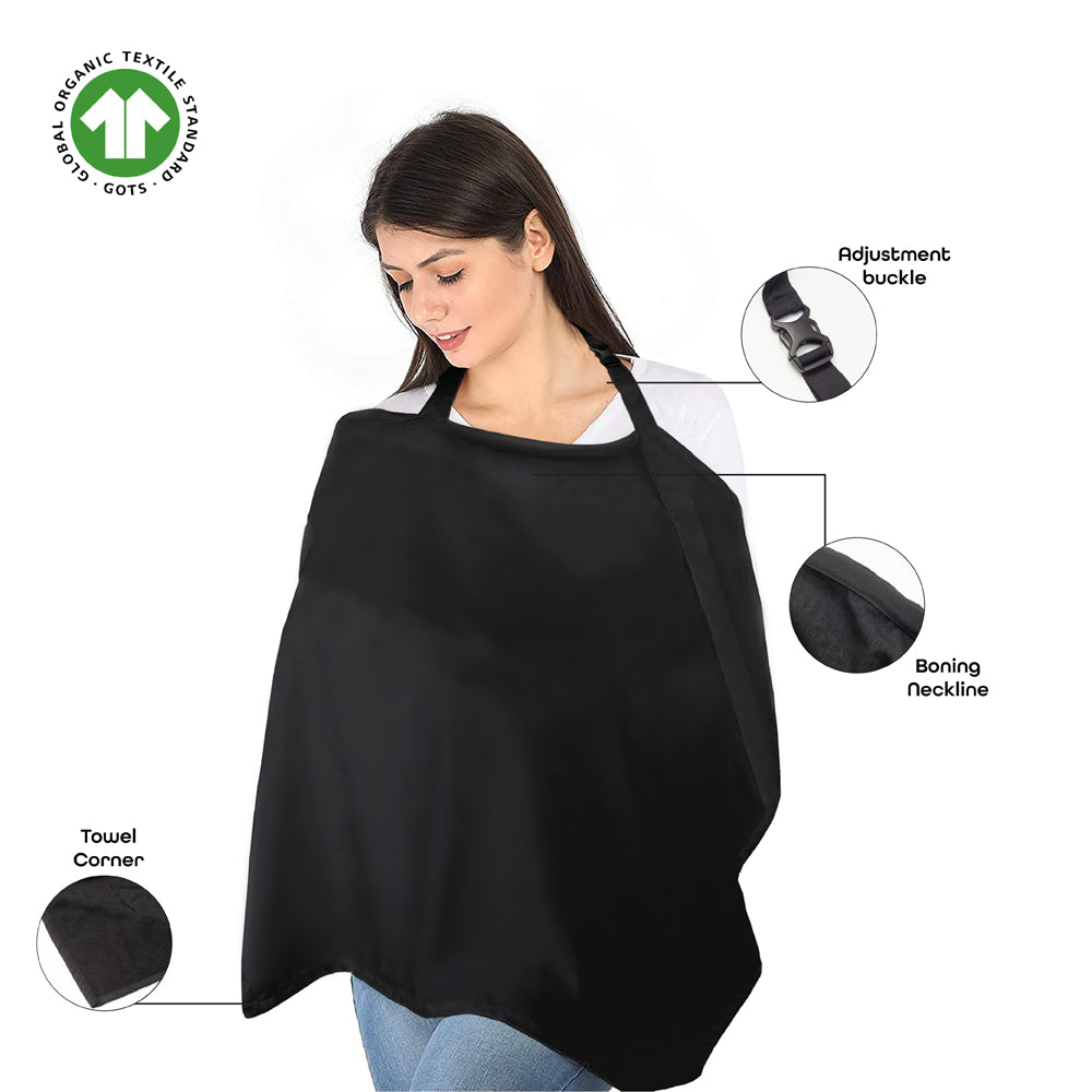 Moon -  Organic Nursing Privacywraps.  - Black