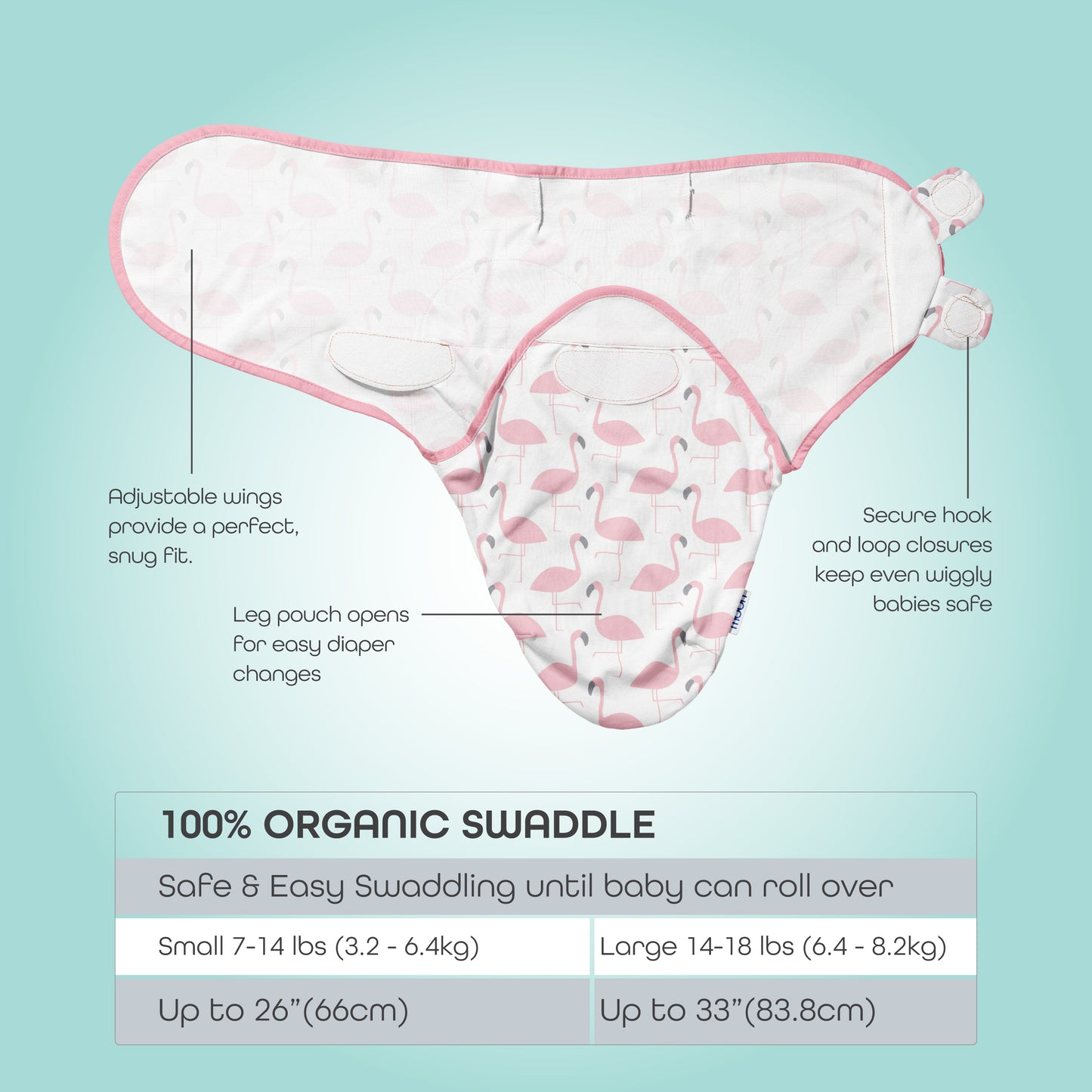 Moon -  Organic  Swaddle  - Pink