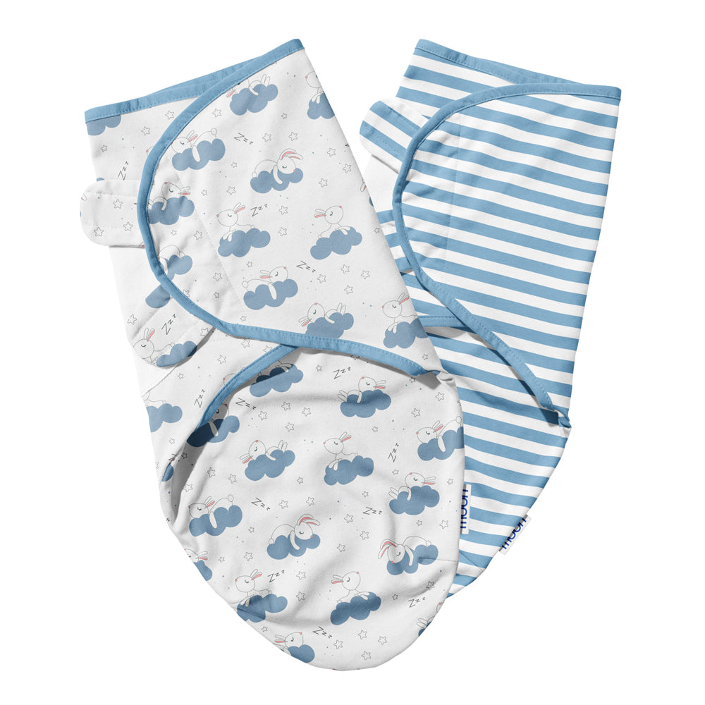 Moon -  Organic  Swaddle  - Blue