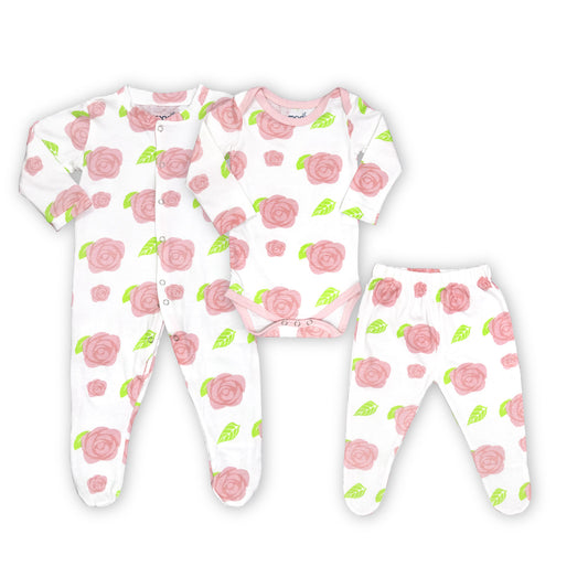 Moon -  Organic Baby 3 In 1 Gift Set- Romper-Body Suit-Jog - Multicolour