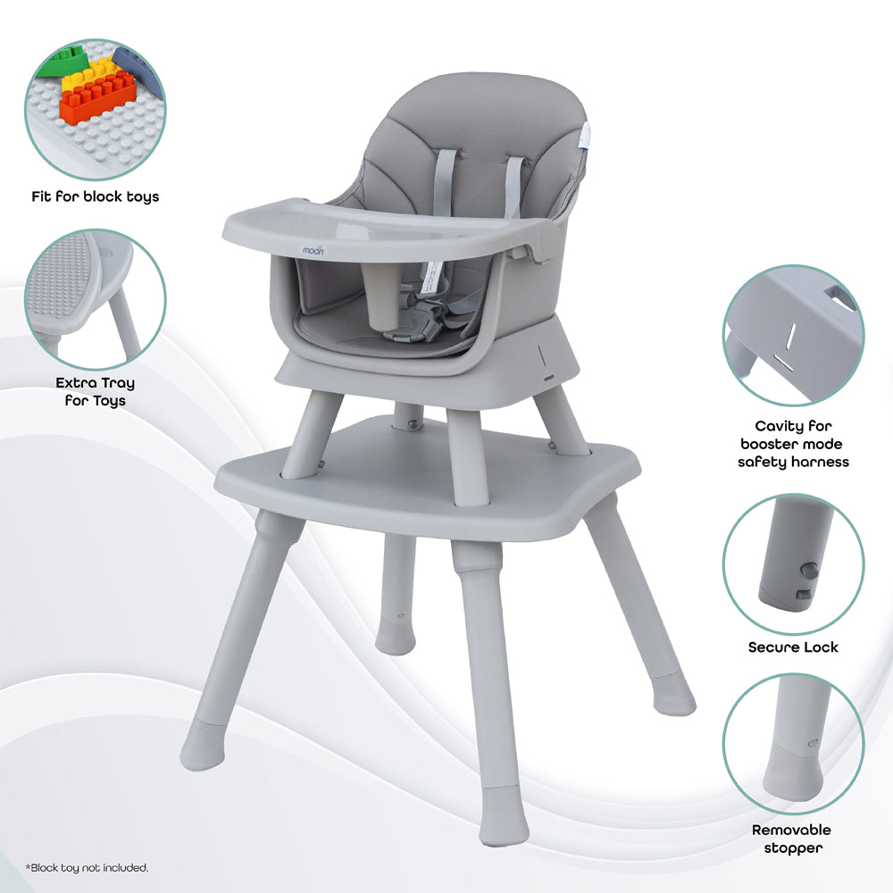 Moon - High Chair - Grey