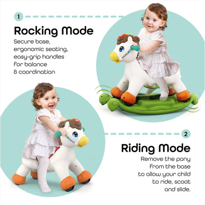 Moon -  2 In 1 Rocking/Riding Pony - Multicolour