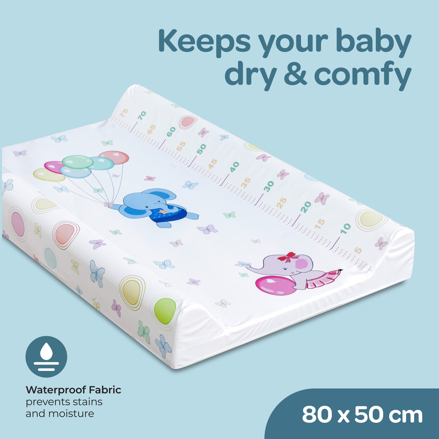 Moon -  Waterproof Changing Mat-80 X 50 X 10Cm - Multicolour