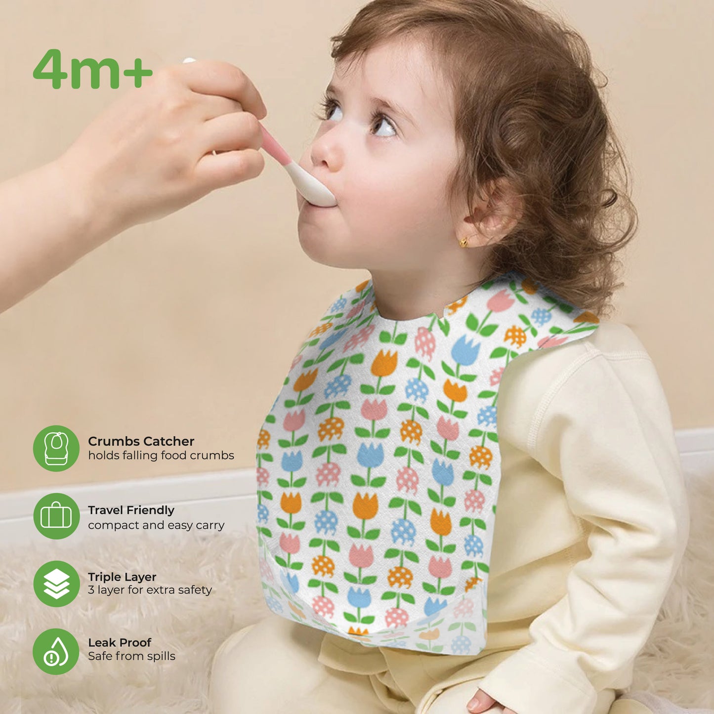 Moon -  Disposable Baby Bibs - White