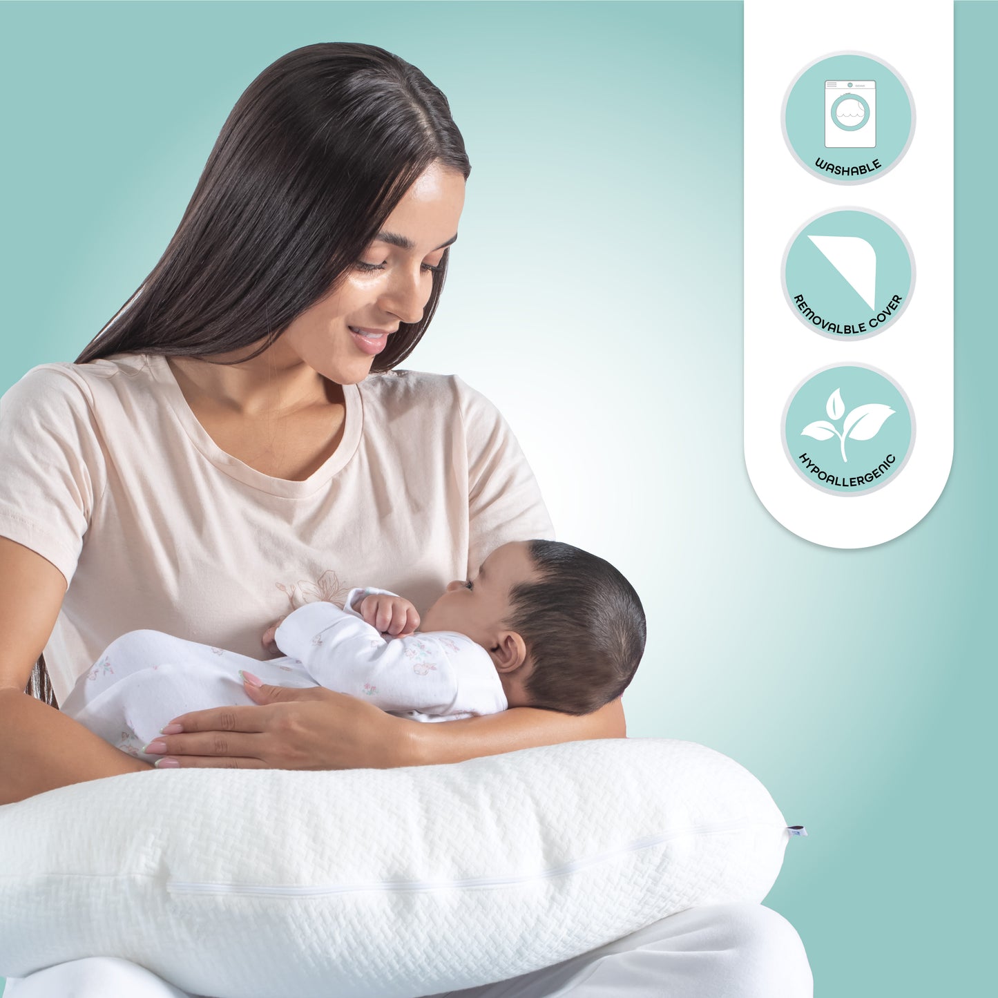 Moon -  Organic Feeding Nursing  Pillow - White