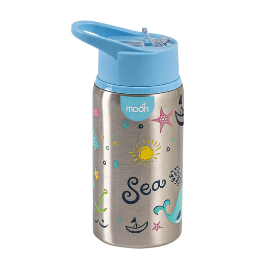 Moon - Single Wall Ss Sipper Bottle - Blue