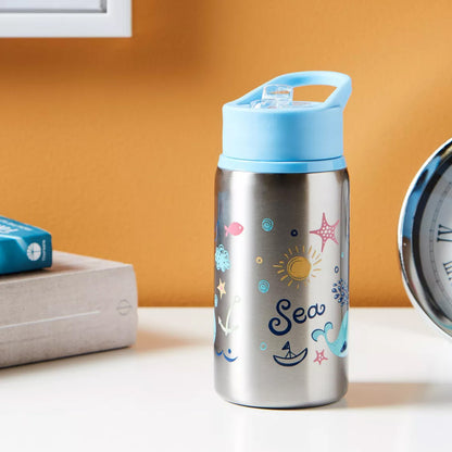 Moon - Single Wall Ss Sipper Bottle - Blue