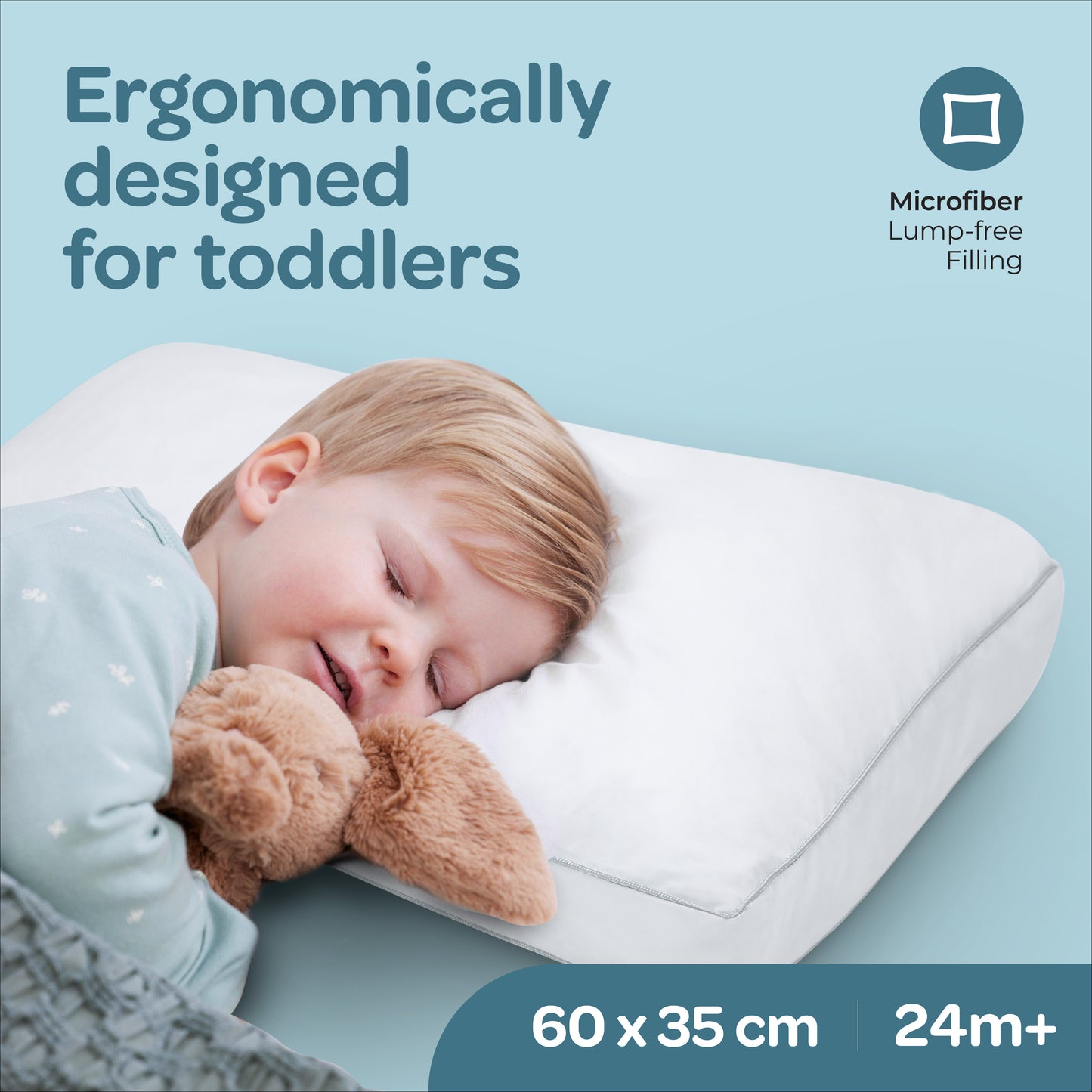 Moon -  Toddler Pillow Set Of 2 -60 X35 Cm  - White