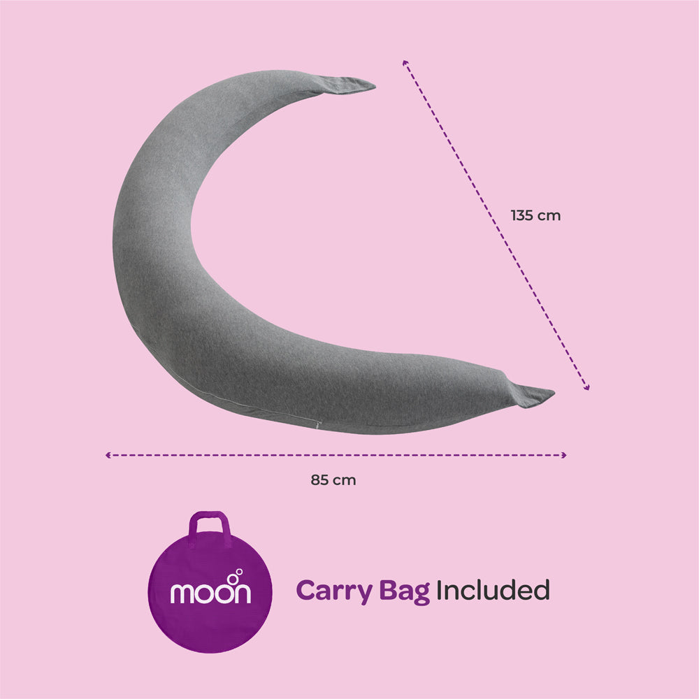 Moon -  Organic Cresent Maternity Pillow  - Grey