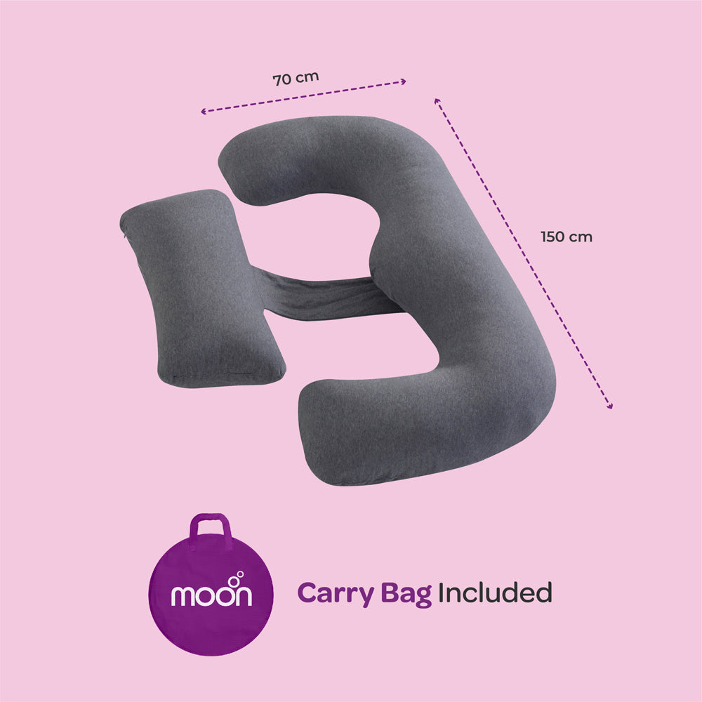 Moon -  Organic Multi Position Maternity Pillow - Grey