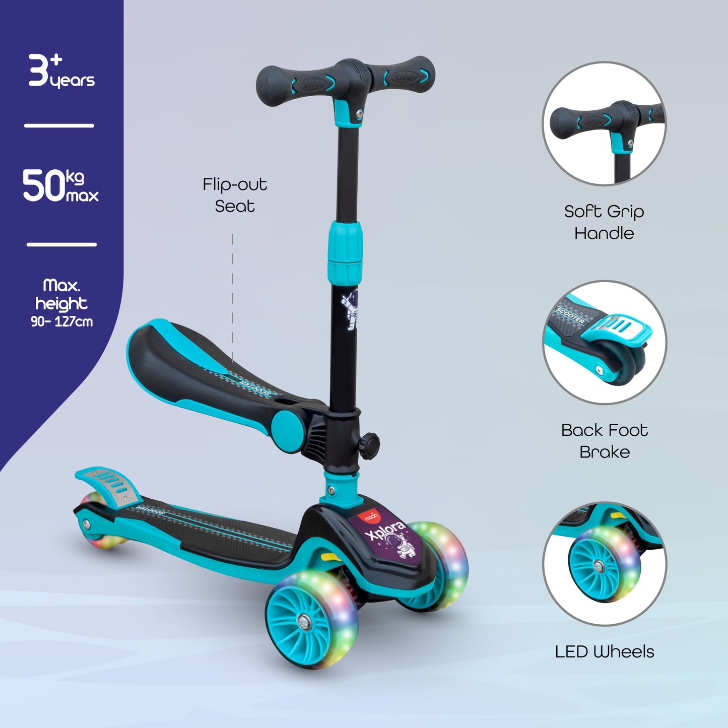 Moon -  Xplora Baby Scooter With Seat - Blue