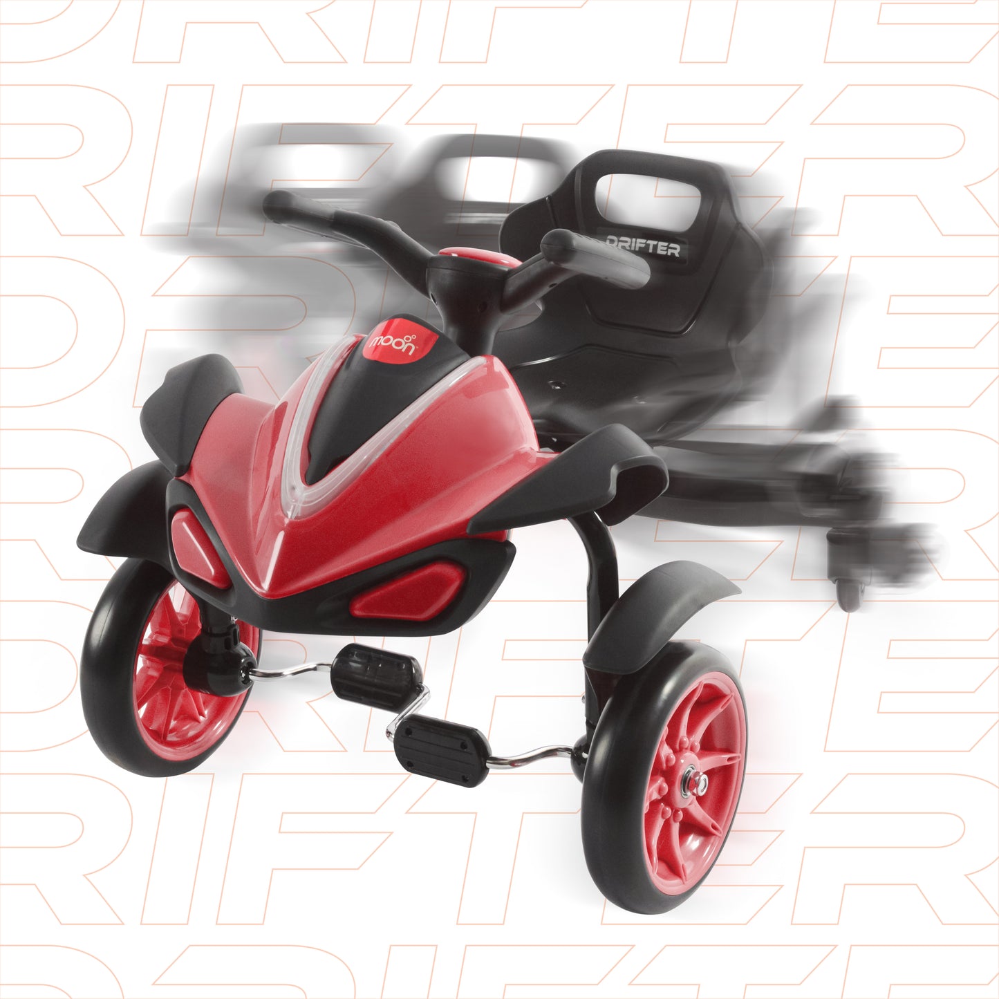 Moon - Drifter Drift Bike - 4 Wheel Scooter, 3 Years+ - Red