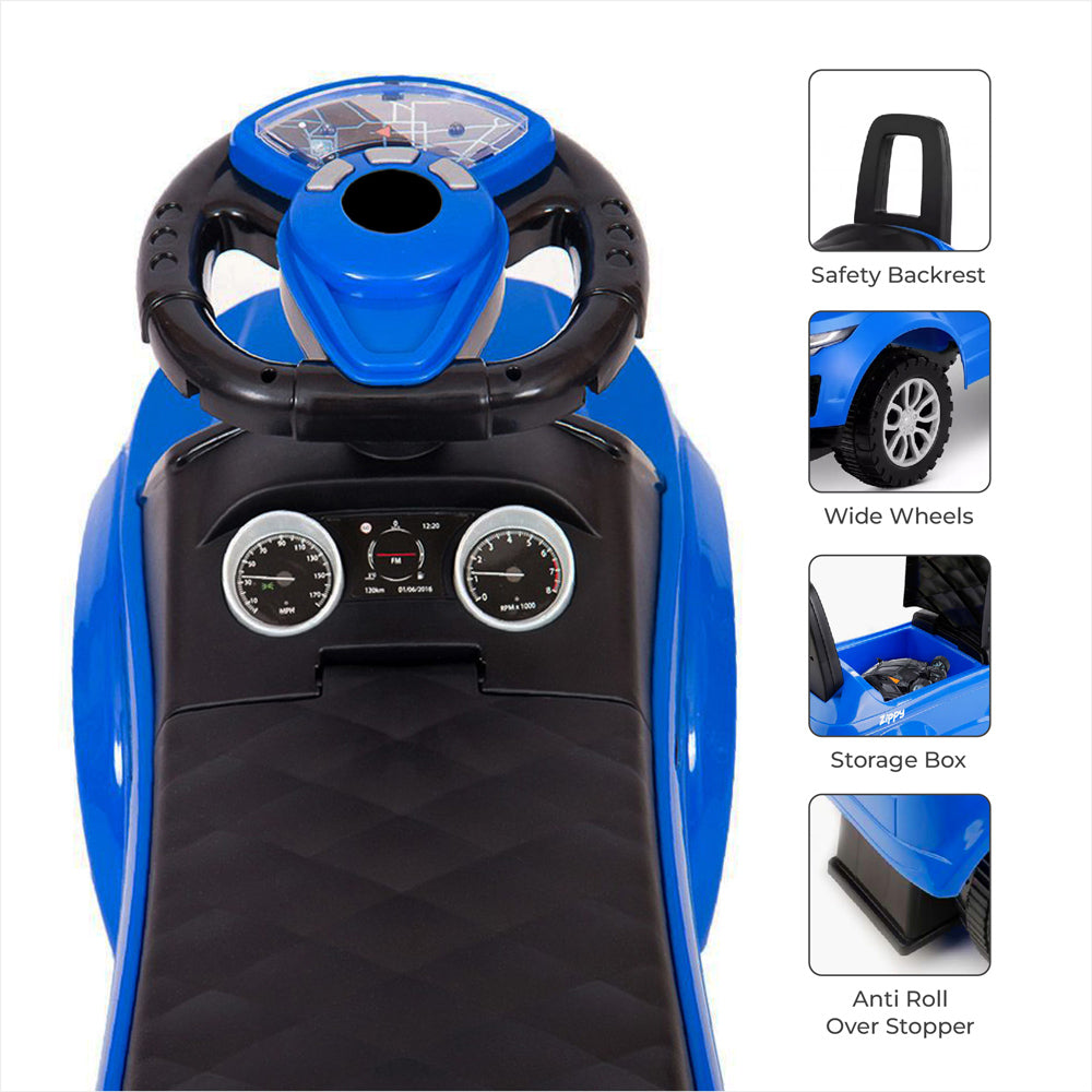 Moon -  Zippy Ride On Sports Car For Boys And Girls, 12-36 M - Blue