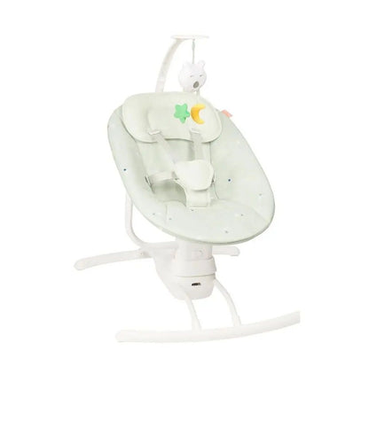 Badabulle Lateral Nursery Baby Swing With Remote Control- Lichen | Eight Lullabies And A Five-Point Harness For Safety 0 – 6 Months | Operates On Mains (Usb Cable Supplied) Or With 4X Lr14 Batteries