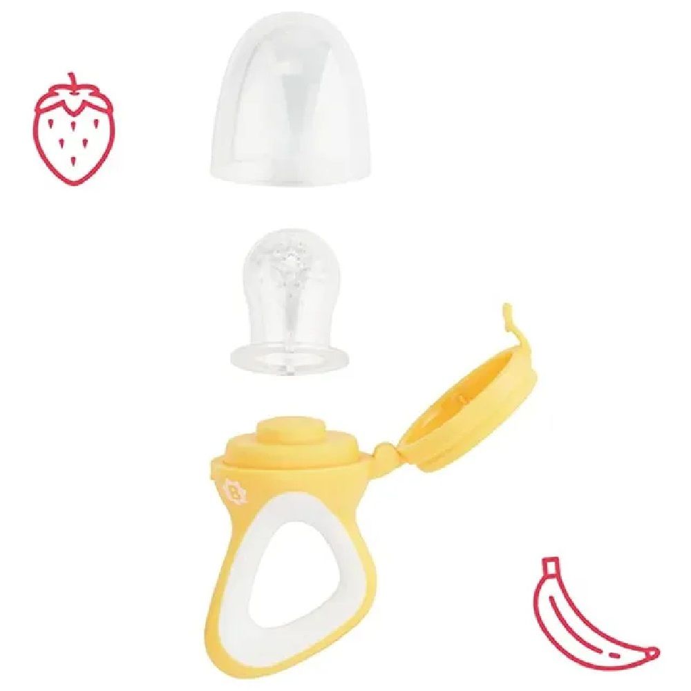 Babymoov - Feeder Nibbler Set Of 3 | Soft Silicone, Feed On Fruits & Vegetables, For Teething Babies, Small Handle For Baby Grip, Fruit Food Silicone Nipple Teething Toy | Yellow 3X