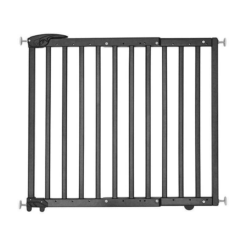 Badabulle - Deco Pop Wooden Extending Safety Gate | 63 To 106Cm Wide | Pressure Fit Or Screw Mounted, Black