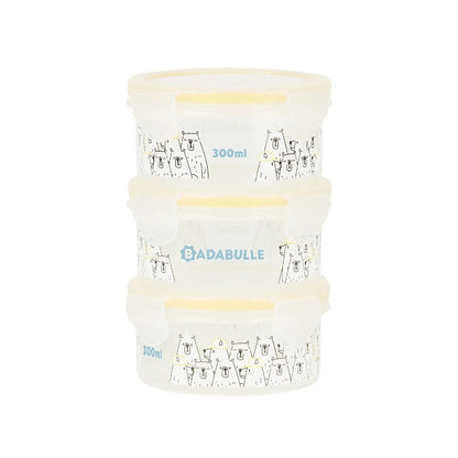 Badabulle - Maxibox 3 X 300 Ml - Airtight Closing Storage Container For Baby Porridge