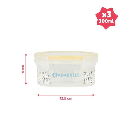 Badabulle - Maxibox 3 X 300 Ml - Airtight Closing Storage Container For Baby Porridge