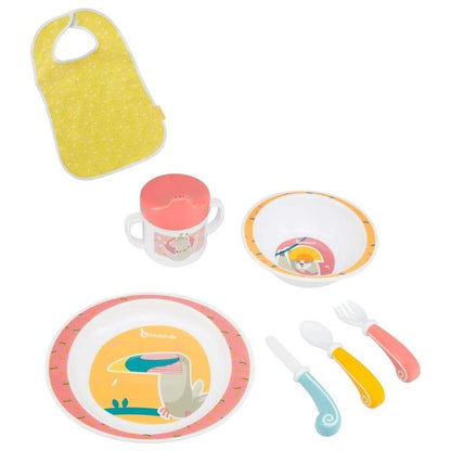 Badabulle - Yummy 7-Piece Crockery Set | For Kids & Toddlers - Coral