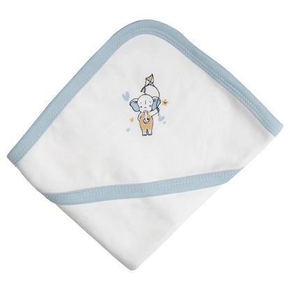 Babies Basic 100% Cotton Blanket, receiving blanket for New Born, 75*75cm , Blue